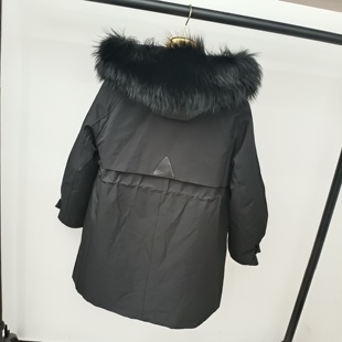 显瘦中长款 狐狸内胆＋毛袖 ＋貉子毛领派克服可拆卸衣长85cm修身