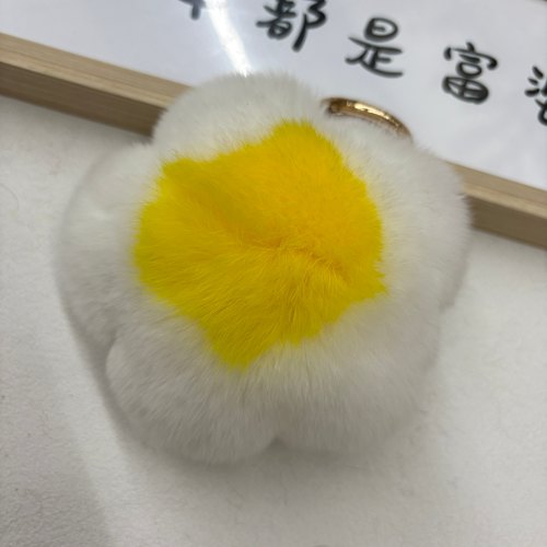 真皮草可爱獭兔毛花朵包包挂饰