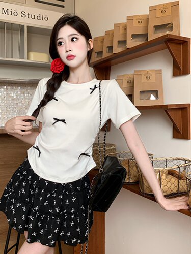 短袖甜美常规版型夏天其他女