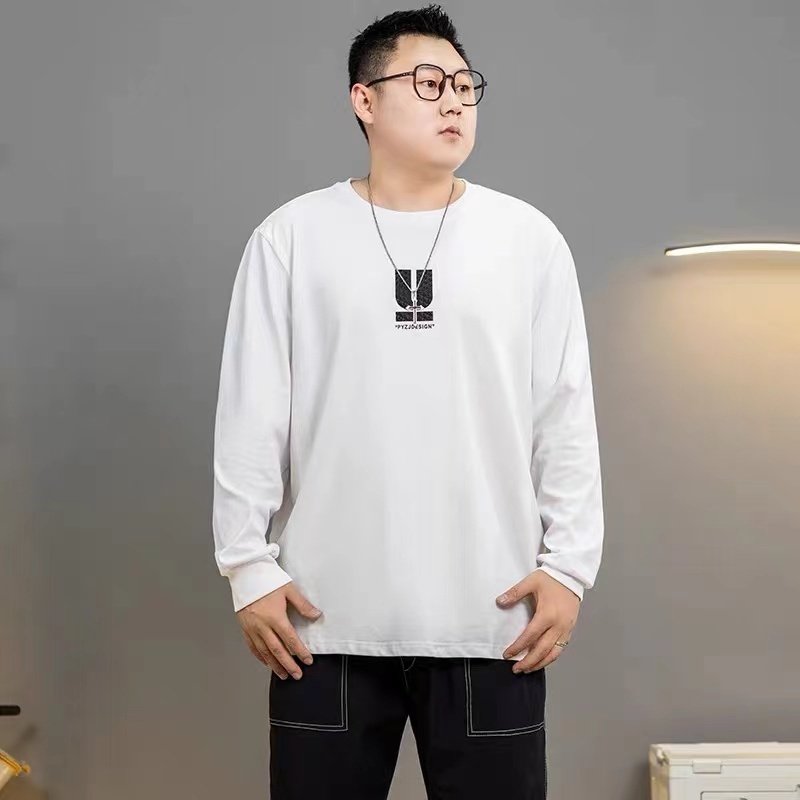 春秋季长袖T恤男款圆领胖子加肥加大码卫衣宽松印花百搭300斤男装,男装,卫衣,淘宝优惠券,粉丝福利购,淘宝优惠卷