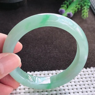 11.8 缅甸A货翡翠56 8.7老坑精美冰润冰晴绿手镯 假一赔十