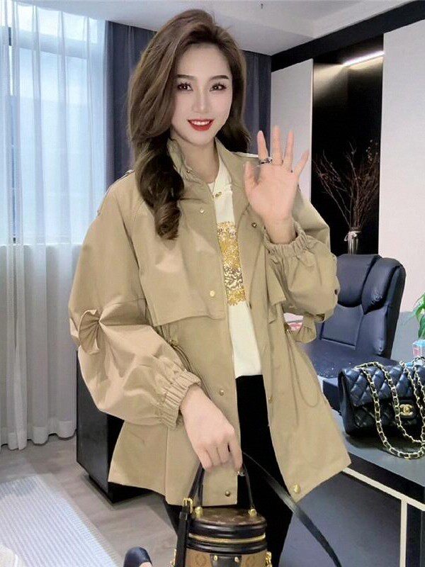 覆古美拉德工装风衣女秋季2025新款气质宽松休闲洋气收腰显瘦外套