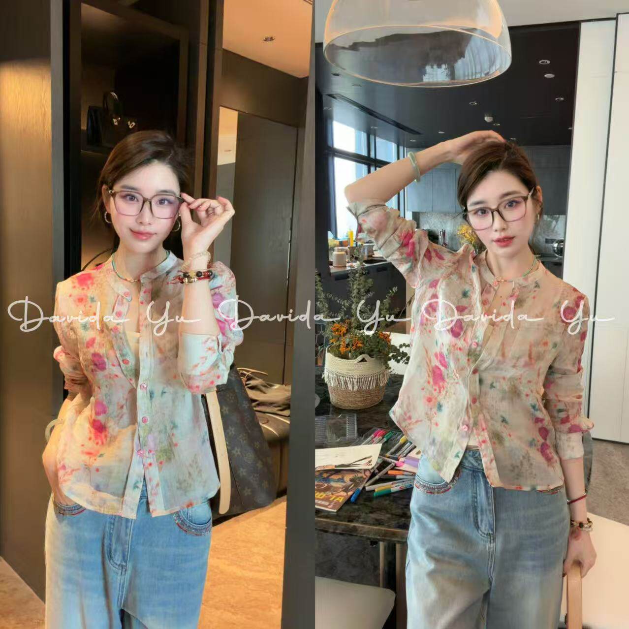 【樱花苎麻衬衫】时尚减龄百搭长袖衬衫上衣 RC658桂