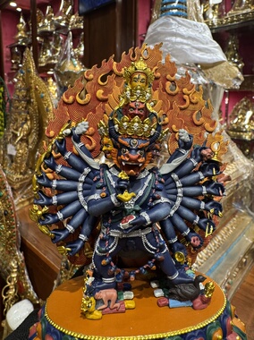 精工铜彩绘大威德铜像15cm