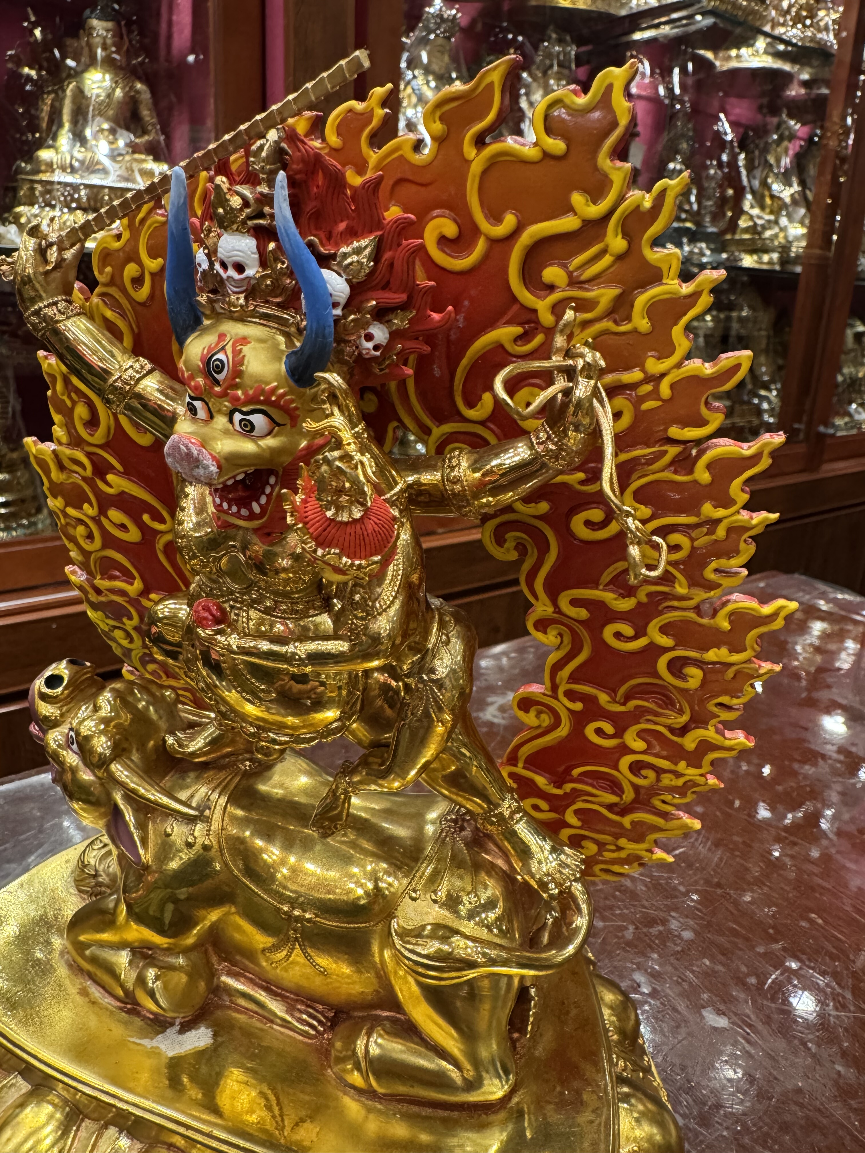 台湾工艺精工铜鎏金阎魔王铜像