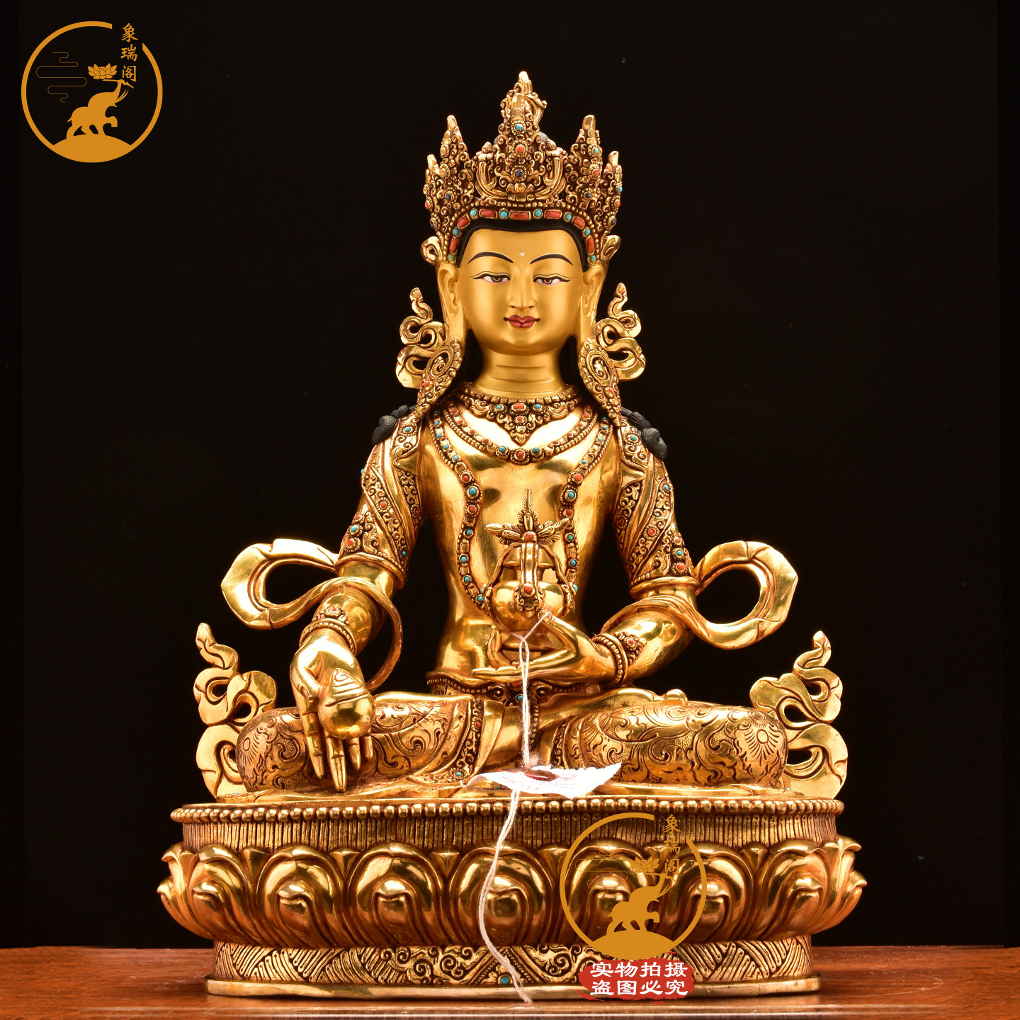 尼泊尔进口释迦族纯手工紫铜鎏金地藏王菩萨佛像摆件密宗铜像35cm,家居饰品,桌面摆件,淘宝优惠券,粉丝福利购,淘宝优惠卷