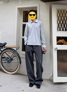 cleanfit灰色长袖txu男秋季简约美式拉链毛衣慵懒高级感立领夹克