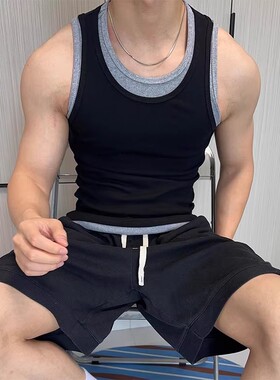 STA GTAL螺纹坎肩运动背心男显肌肉健身训练工字汗衫弹力透气T恤