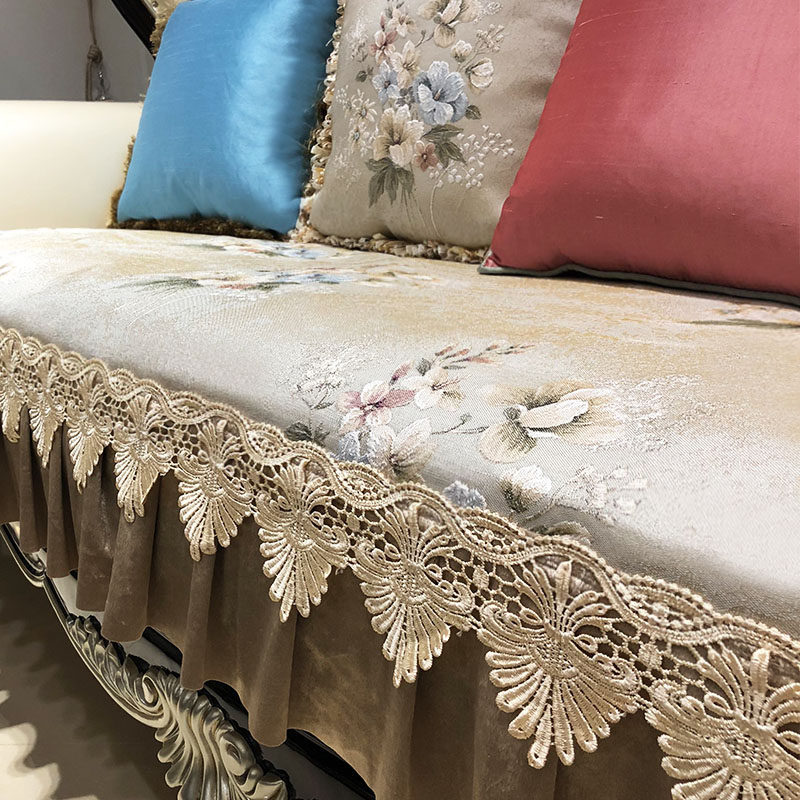 欧式真皮沙发垫套罩四季通用防滑布艺高档奢华客厅123组合坐垫子