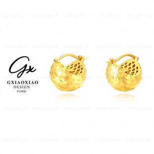 G XIAOXIAO 镀K金 【璀璨夺目】时尚气质百搭经典球形耳环欧美