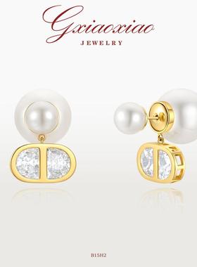 镀K金 925银针 法式气质高级经典百搭猪鼻子耳环