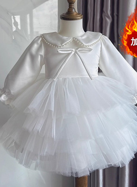 女童生日公主裙抓周一周岁礼服女宝宝花童婚纱礼服蓬蓬裙高端轻奢