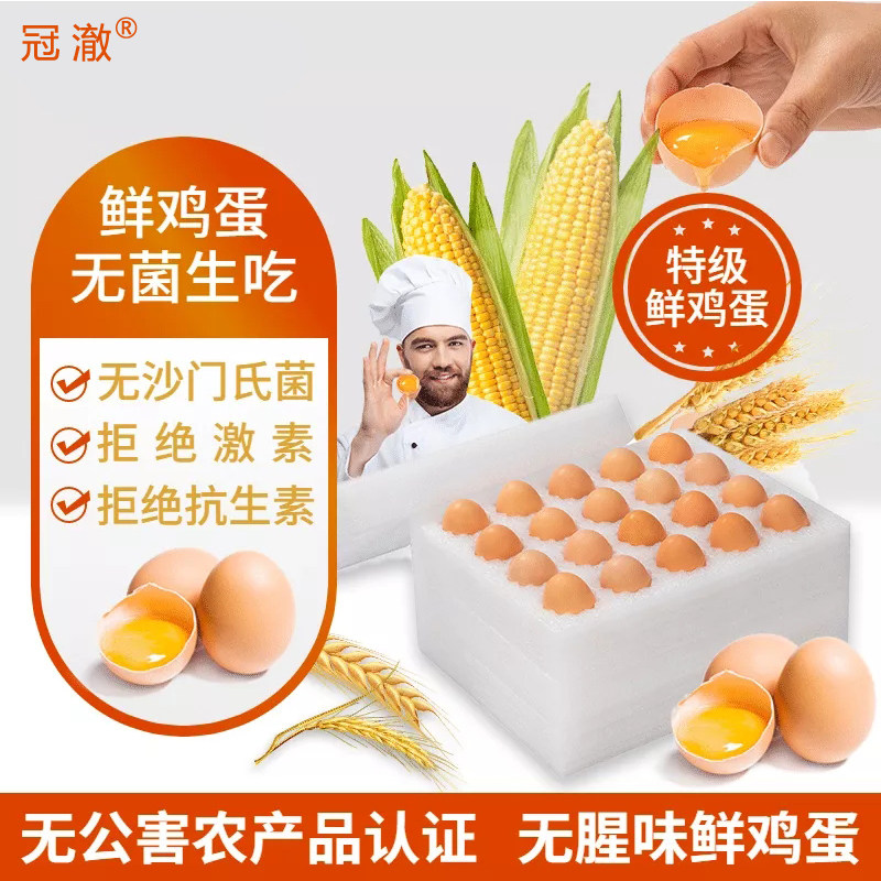 冠澈无菌鸡蛋可生食无抗生素无腥味新鲜日本无菌生鸡蛋无抗10枚装