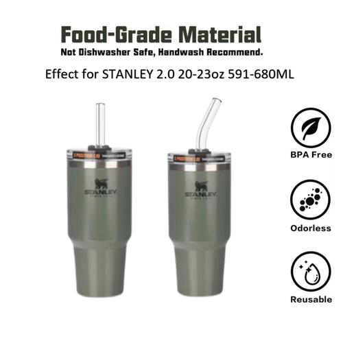 适用于STANLEY 20/30/40OZ 保温杯替换tritan 不锈钢 玻璃吸管