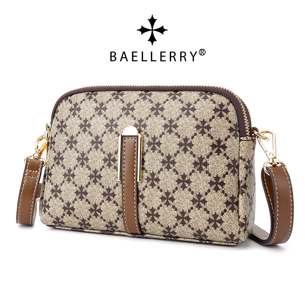 baellerry新款女士斜挎包欧美十字纹MINI小方包百搭便携肩女包
