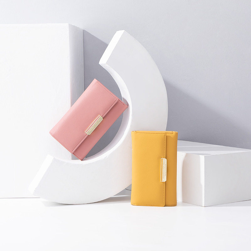 零钱包韩版纯色中长款小众设计