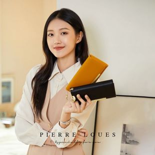 纯色两折钱包简约大容纳女士手拿包 女士钱包韩版