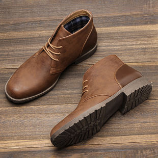Men's retro desert work Martin boots 男士圆头复古风工装短靴
