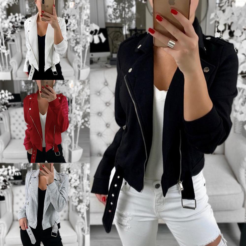 fashionzipperlapel秋翻领外套