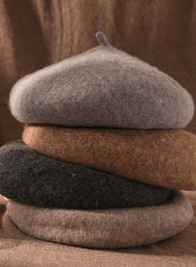 Versatile wool berets women Simplicity beret cap 毛呢蓓蕾帽