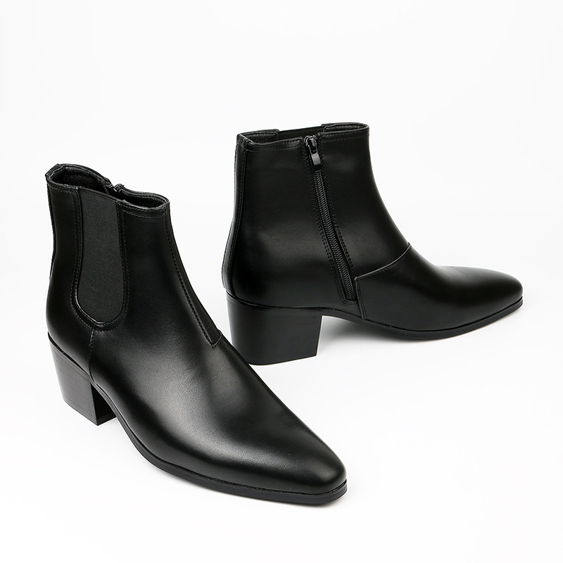 Men high-heeled autumn winter height increasing short boots