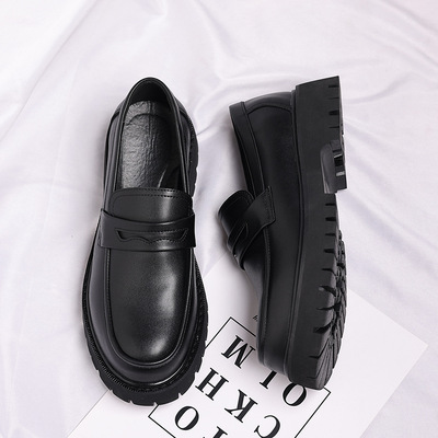 大码皮鞋厚底套脚男鞋 Large size men's shoes with foot covers