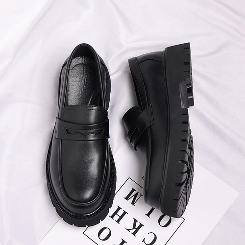 大码皮鞋厚底套脚男鞋 Large size men's shoes with foot covers