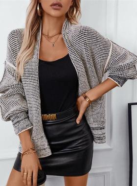 Open top sweater long sleeved buttonless knit coat 开襟毛衣