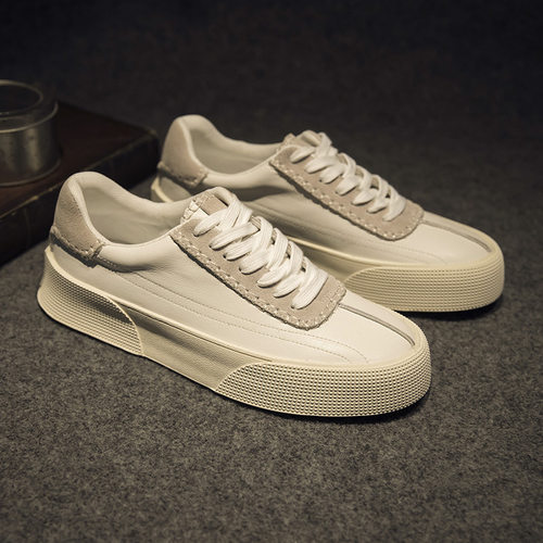 真皮男板鞋休闲简约透气夏季小白鞋Leather breathable men shoes