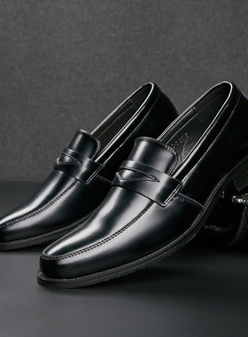 Men business casual leather shoes black loafers 黑色男鞋皮鞋