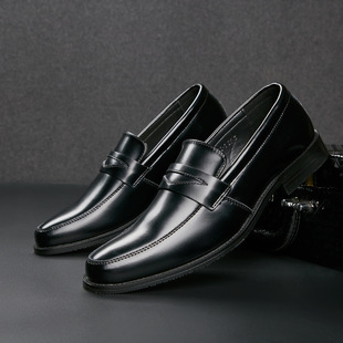 Men business casual leather shoes black loafers 黑色男鞋皮鞋