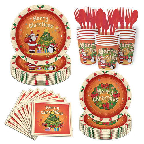 Christmas Party Supplies Paper Plates 圣诞节派对装扮纸盘纸杯