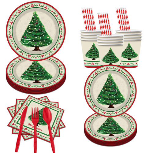 Christmas Tree Party Supplies Tableware 圣诞节派对一次性纸盘