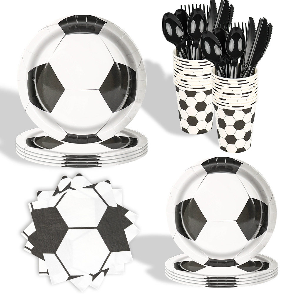 Football Soccer Birthday Party Supplies 足球派对纸盘布置用品