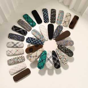 Tweed Wrapped Snap Hair Clips Accessories 小香风粗花呢BB夹