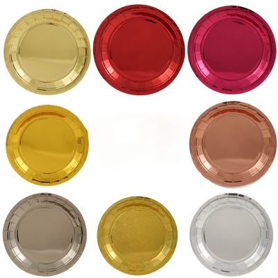 10个装纯色派对用品一次性纸盘 Solid Color Party Paper Plates