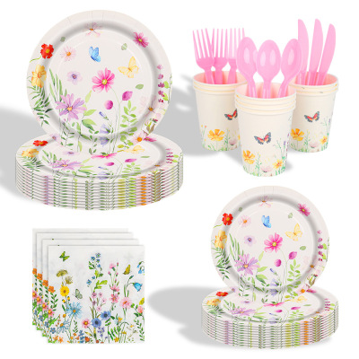 Butterfly Flower Party Supplies 蝴蝶花朵生日婚礼派对布置用品