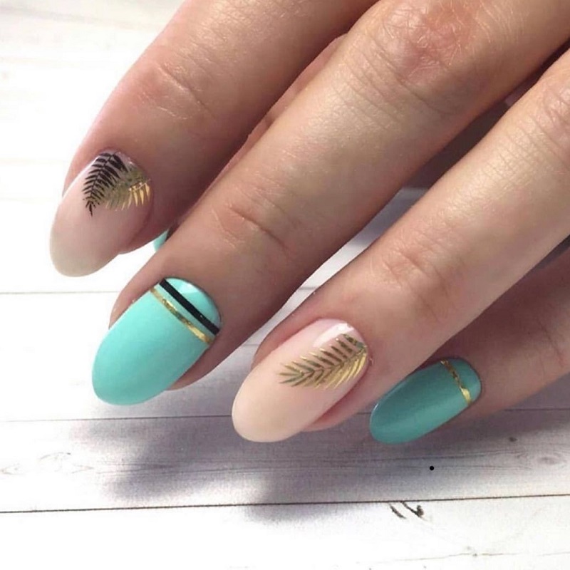 Summer Leaf Nail Art Stickers Decals椰树美甲贴纸指甲饰品贴花