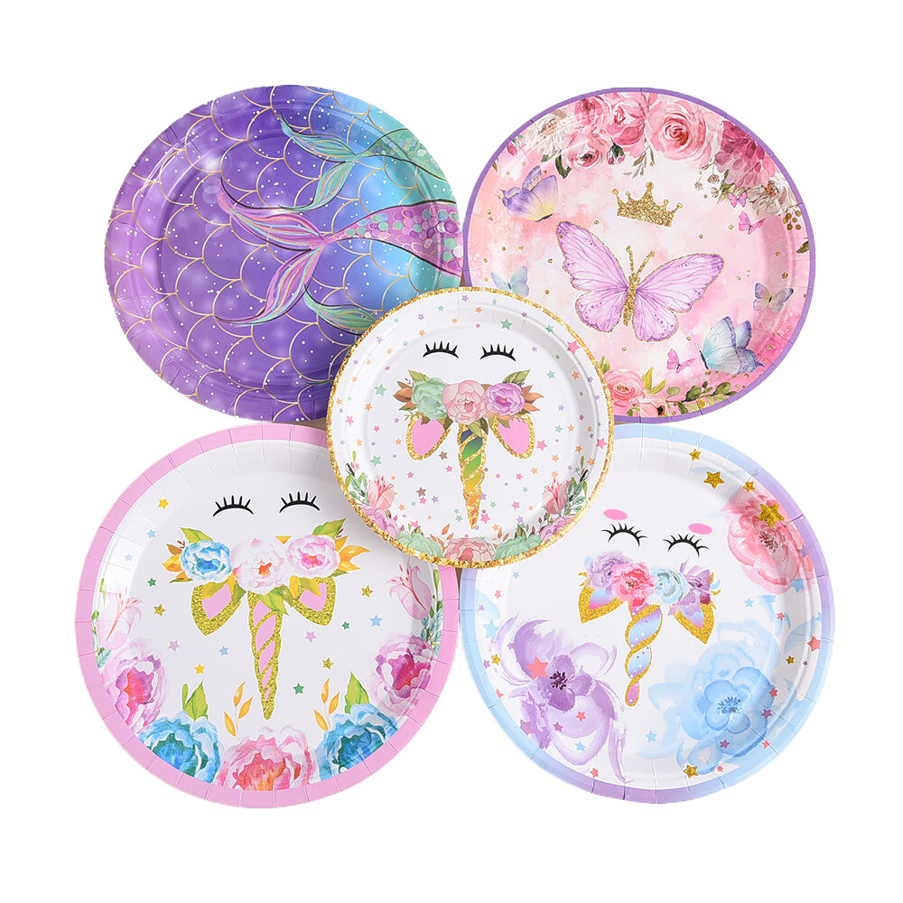 16个一次性派对纸盘美人鱼 16PCs Mermaid Paper Plates Party