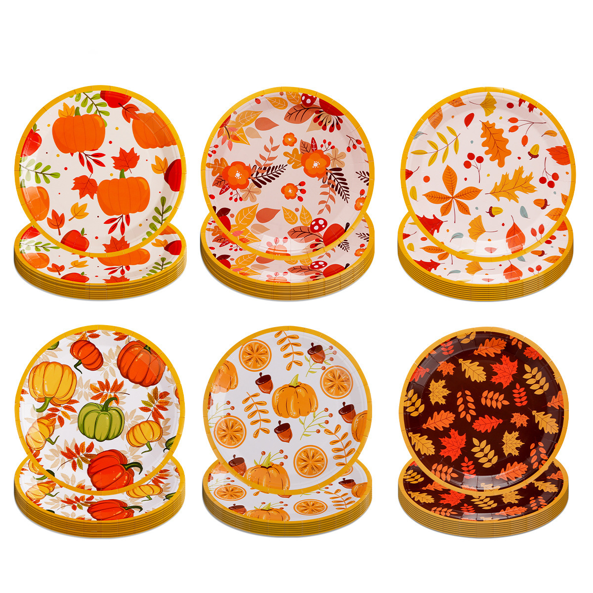 16PCs Thanksgiving Party Paper Plates 感恩节派对一次性纸盘