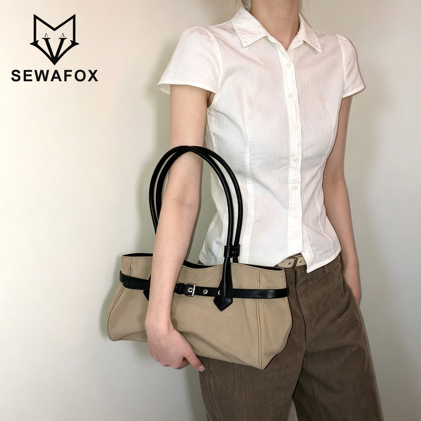 SEWAFOX韩系复古皮带扣腋下包