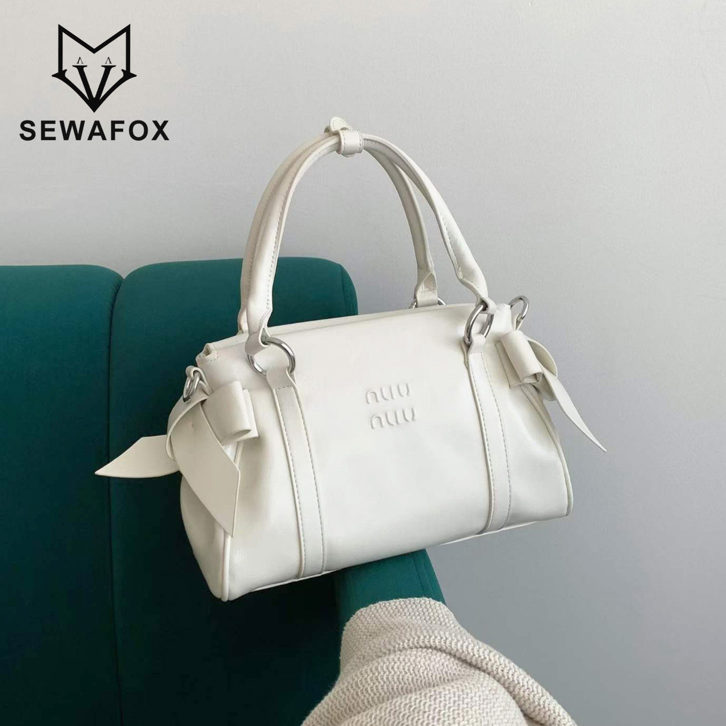 SEWAHU缪系蝴蝶结波士顿手提包女