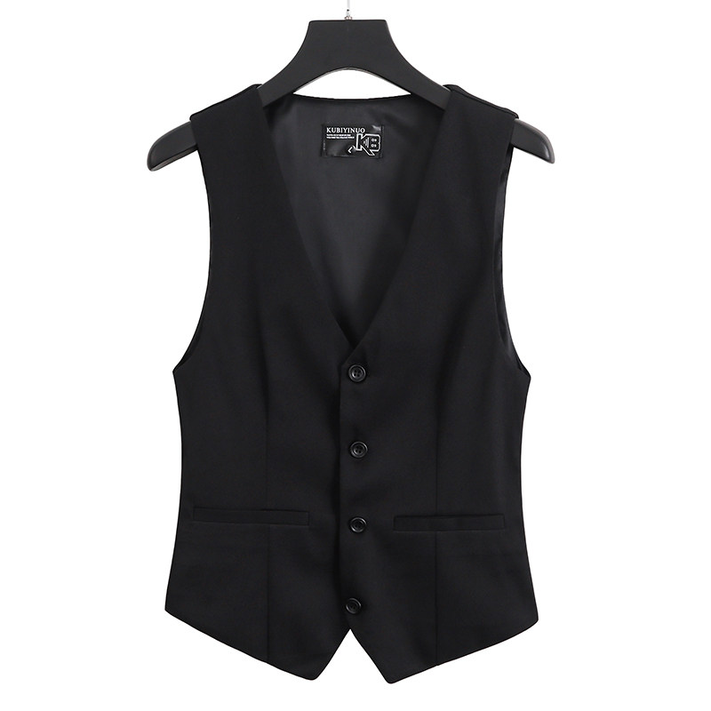 黑色西装小马夹男士四季通勤款修身气质酒吧西餐厅服务员工作马甲,男装,常规马甲,淘宝优惠券,粉丝福利购,淘宝优惠卷