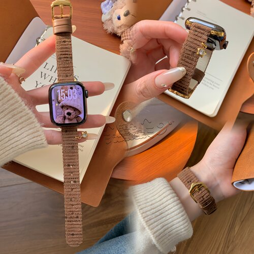 适用iwatch星星灯芯绒表带