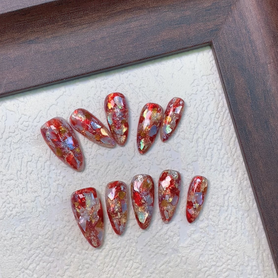媛满【红醋酸】醋酸美甲多彩晕染纯手工穿戴美甲长短款款高级感,彩妆/香水/美妆工具,穿戴甲/甲片,淘宝优惠券,粉丝福利购,淘宝优惠卷