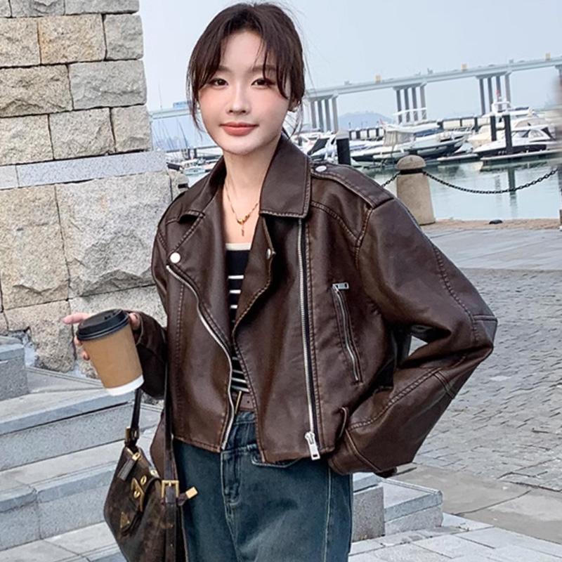 皮衣外套春秋pu机车服美式复古