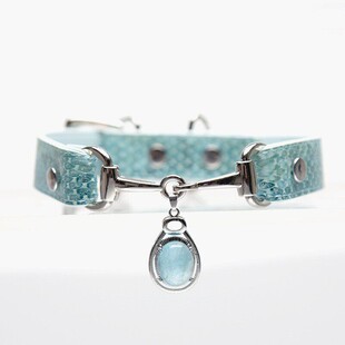 Aura Collar轻奢真皮choker项圈蛇皮纹手工项链原创亚文化牵引绳