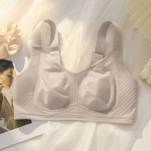 大胸显小内衣女夏季超薄款无痕兔耳朵大码缩胸收副乳防下垂文胸罩