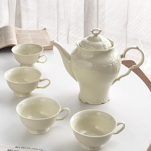 法式 外贸订单 复古宫延风浮雕陶瓷茶壶冷水壶咖啡壶 Garden Annie