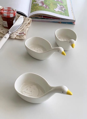 Annie Garden 日式ins可爱小鸭鸭陶瓷蘸酱碟立体卡通调料醋碟